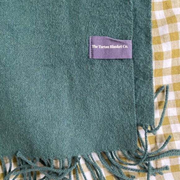Tartan Blanket Company Dark Green Lambswool Scarf - Picture 4 of 4